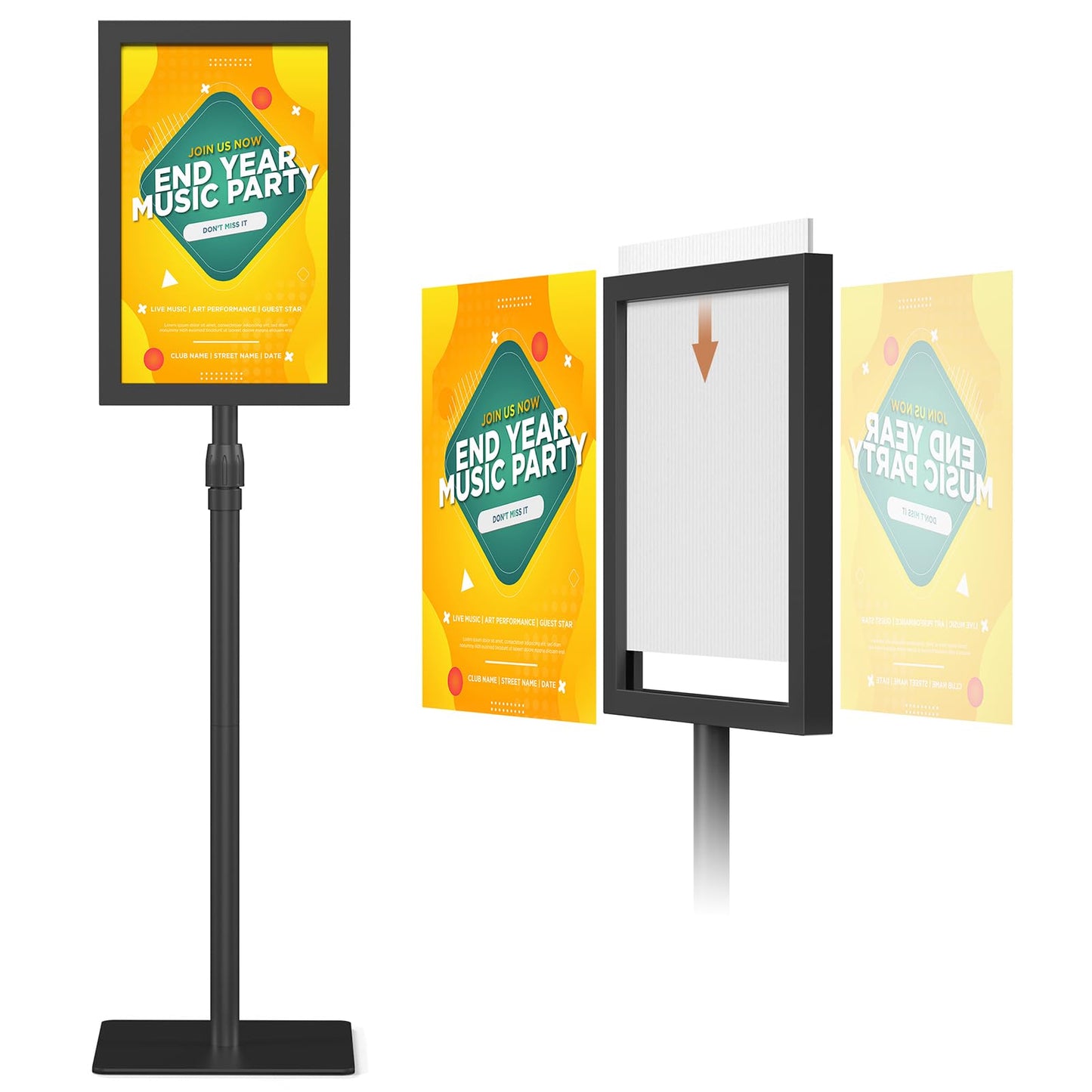 Relx Standing Sign Holder 11 x 17, Adjustable Pedestal Sign Stand, Double-sided Floor Signage Stands for Outdoor Indoor Poster Display