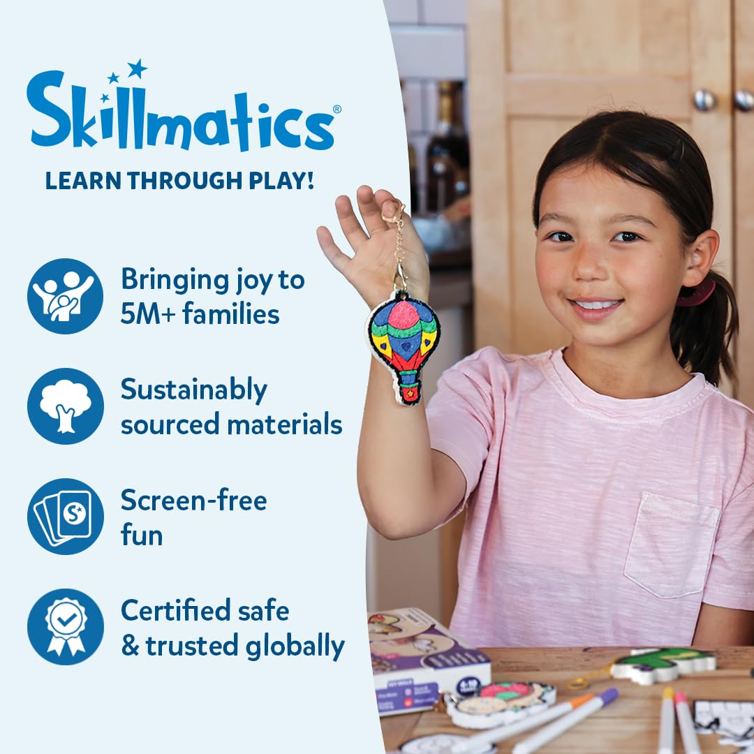 Skillmatics Scissor Skills Activity Book - Snip Snip Unicorns & Princesses, 25 Cutting & Creative Activities for Preschoolers, 2 Child-Safe Scissors, Felt Craft Kit, Screen-Free Fun, Gift for Ages 3-7