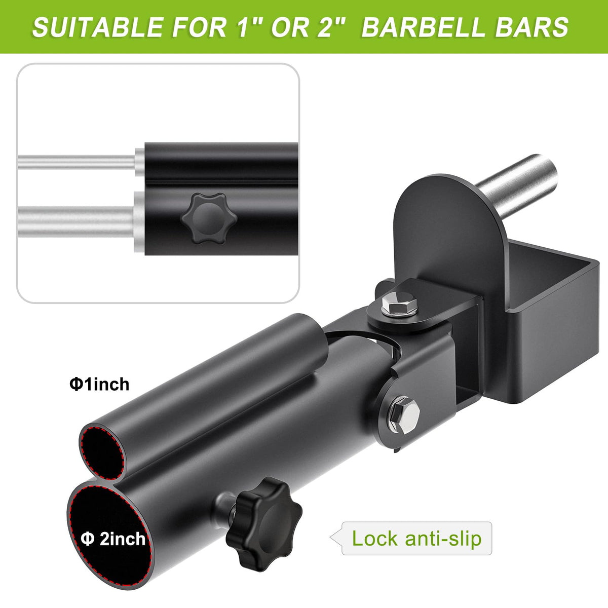 SELEWARE T Bar Row Landmine Attachment for 3" x 3" Power Rack with 5/8" or 1" Hole - Versatile Fit for 1" Standard Bar and 2" Olympic Bars, Free Swivel Heavy Duty Structure