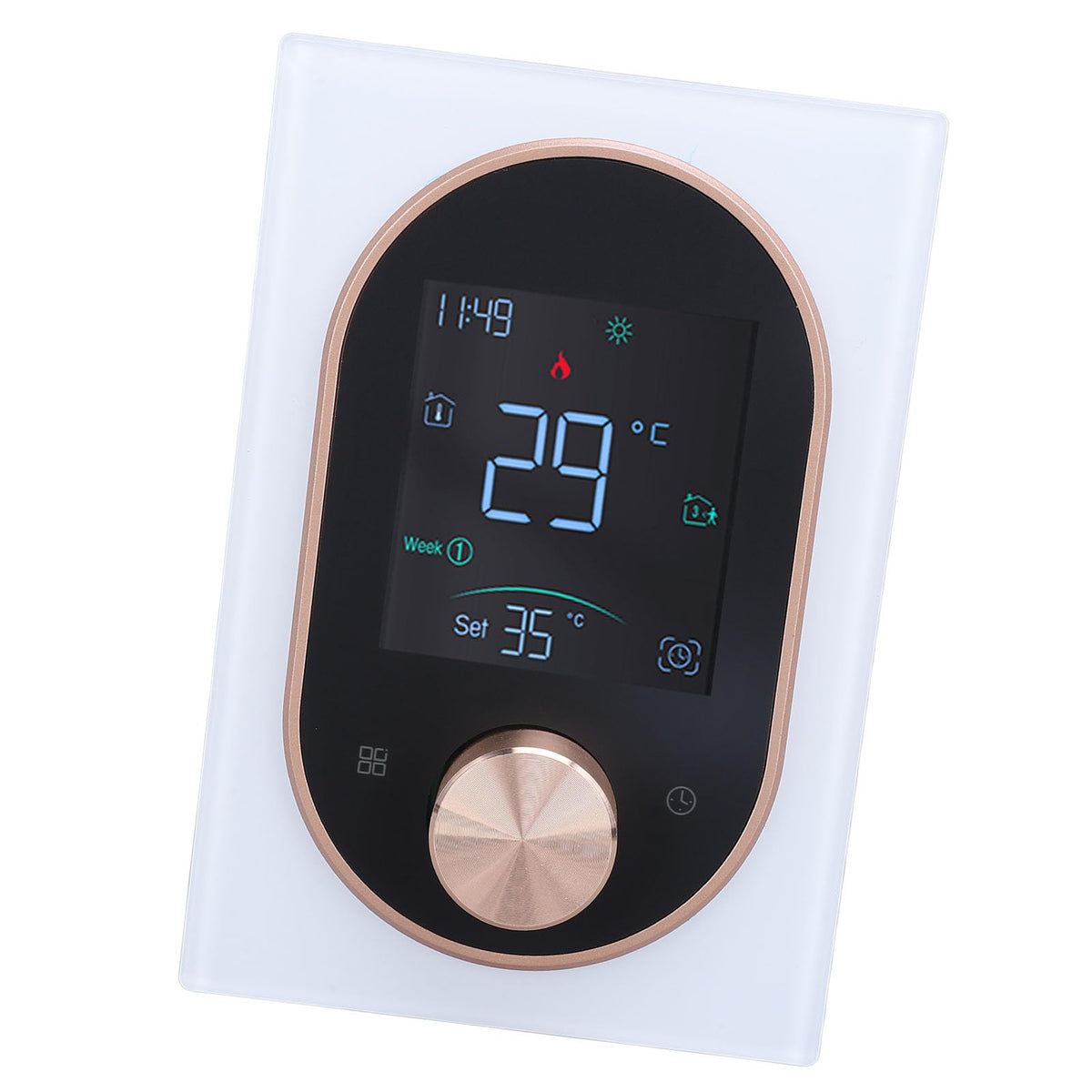 Smart Color Programmable Touchscreen Thermostat High Efficiency Remote Access with LCD Display, Energy Efficient Temperature Control for Home, Office & Shops, AC 95-240V Compatible