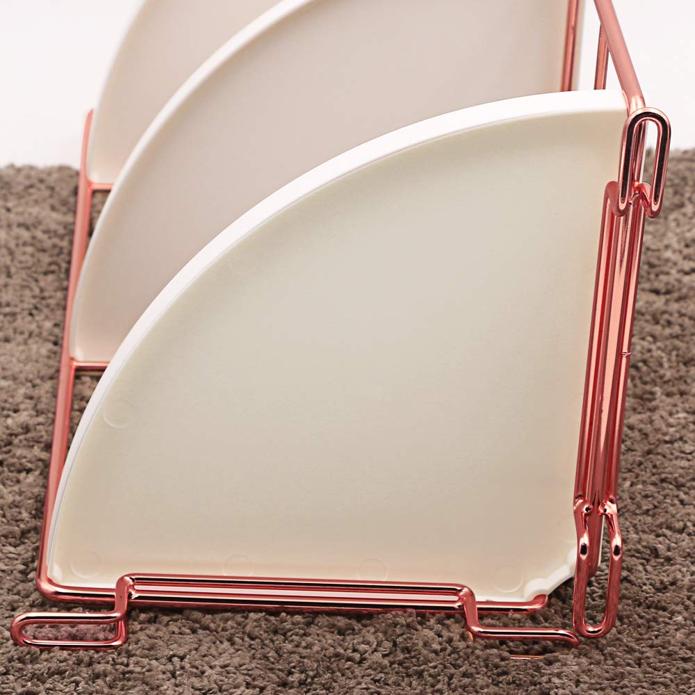 kaileyouxiangongsi 3-Tier Bathroom Countertop Organizer - Vanity Tray Cosmetic & Makeup Storage- Kitchen Spice Rack Standing Shelf - Corner Storage Shelf, Rose Gold