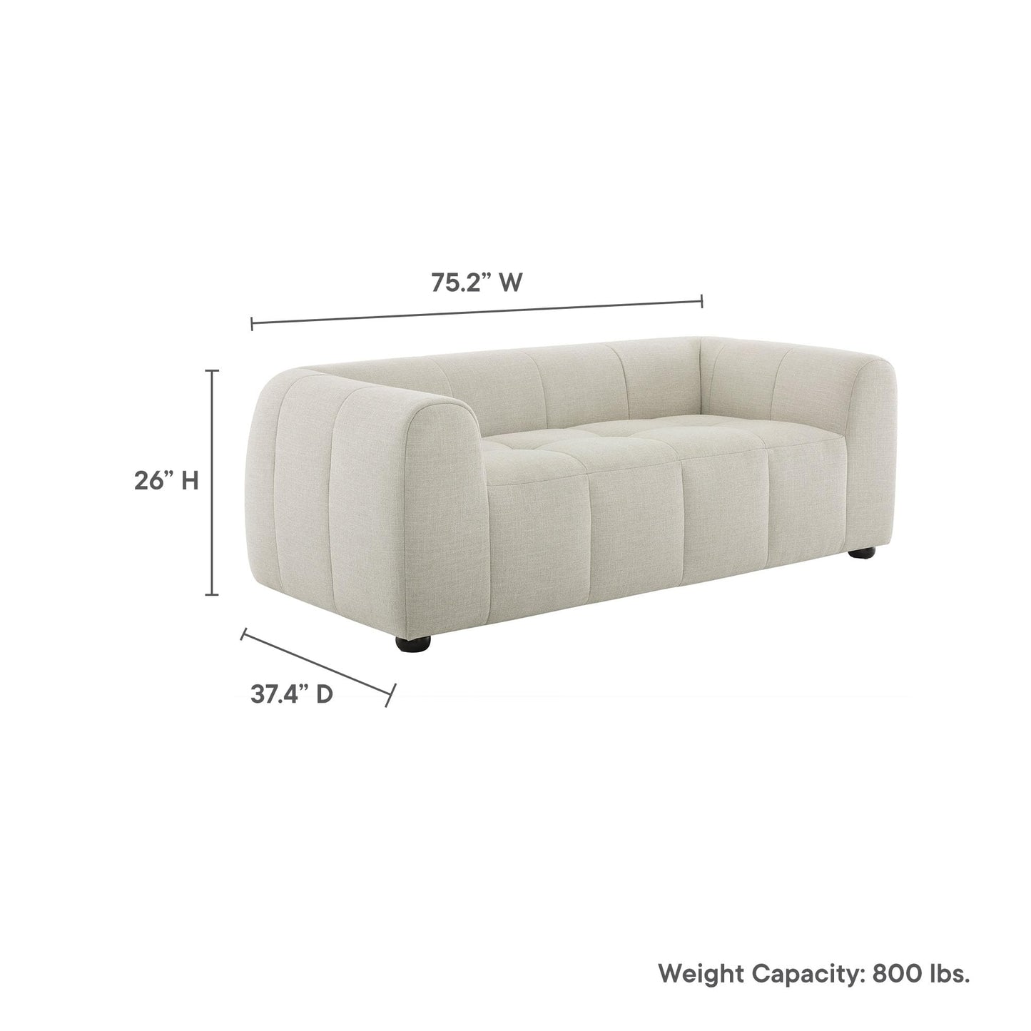 Modway Liana Love Seats, Linen