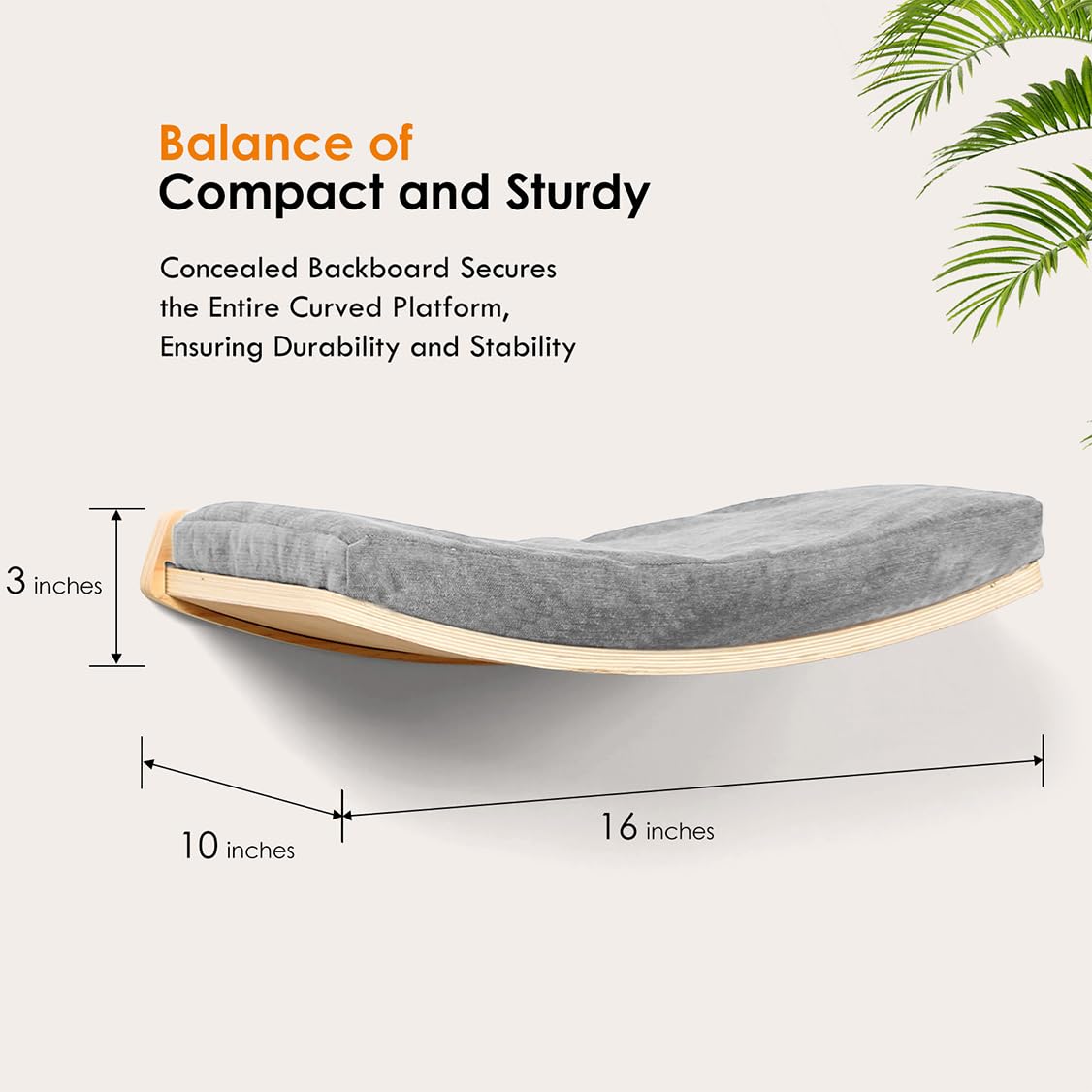 COOLEX Curved Cat Shelves and Perches, Floating Cat Wall Bed with Comfortable Cushion
