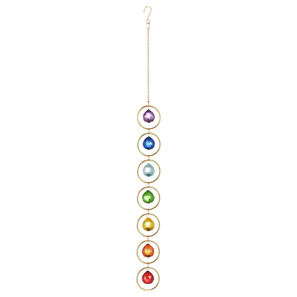7 Chakra Crystal Suncatcher, Multi-Color, 30mm Crystal Ball Healing Decor