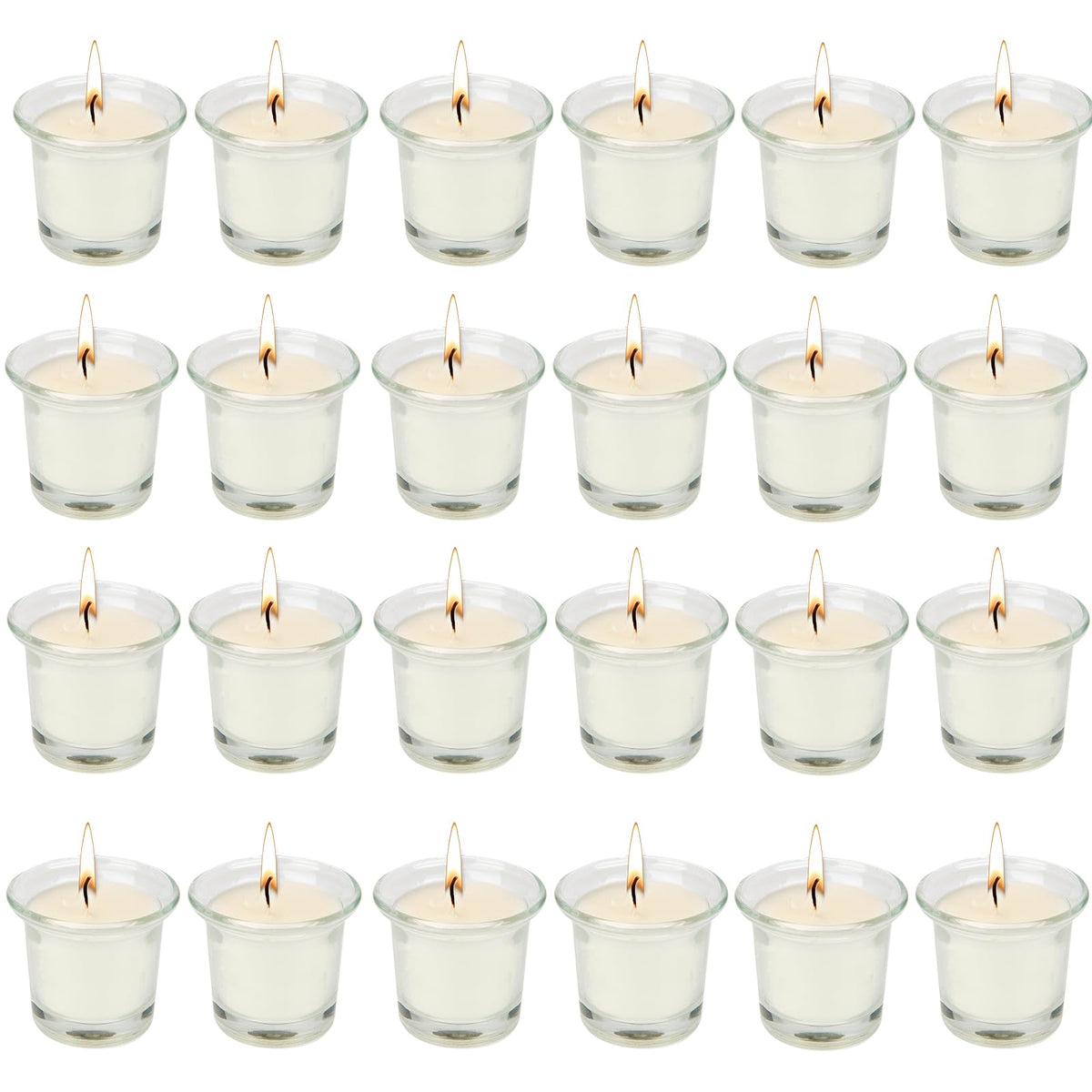 Soft Breeze 24 Pack Unscented Votive Candles, White Tealight Candles, Bulk, Transparent Filled, Ideal Candles for Spa, Weddings, Birthdays, Holidays, Party