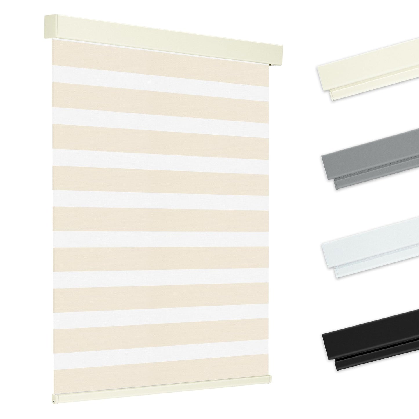 Allesin zen Cordless Zebra Blinds 22" W x 72" H Beige, Dual Layer Day and Night Shades, Room Darkening Blackout & UV Protection, Child & Pet Safe, Easy Install, Home Office Window Treatment