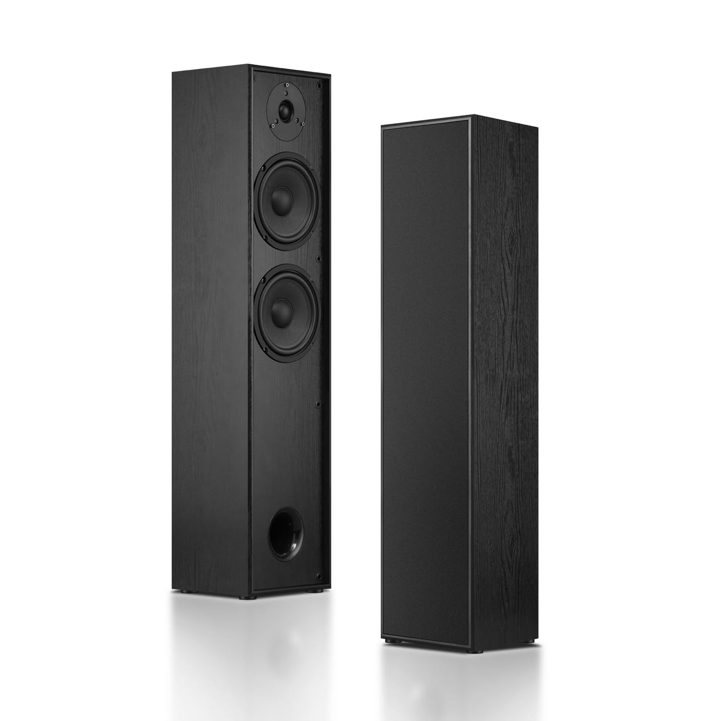 Elimavi Passive Floorstanding Stereo Speakers, Tower Design with 1" Tweeter and 6.5" Woofer, Two-Way System, 4-Ohm Impedance, 120W RMS, Sturdy MDF Cabinet, Ideal for Home Theater Systems, Black
