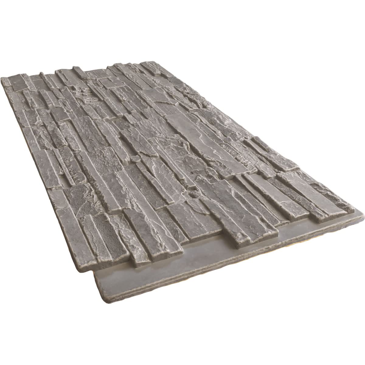 EverStone Cascade Faux Stone Panel, 48 5/8"W x 24 3/4"H x 1 1/4"D, Grey Granite Color