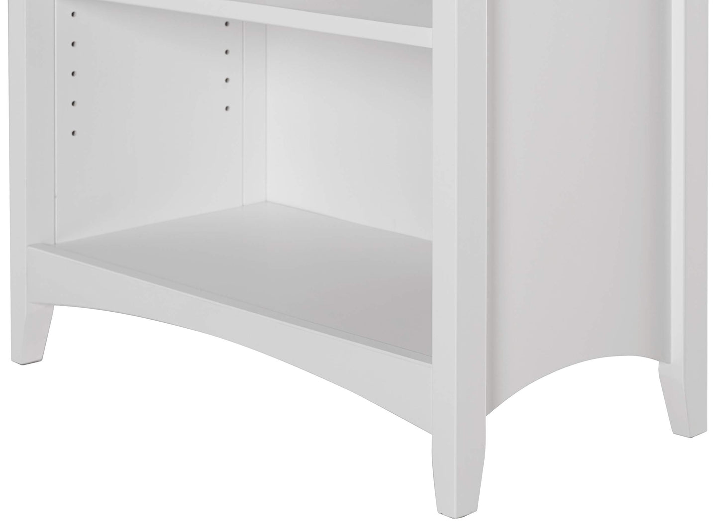Camaflexi Shaker Style 4 Shelf Bookcase / Solid Wood / 48 inch High / Adjustable Shelving / Closed Back / Display Bookshelf for Living Room, Bedroom, Home and Office, White
