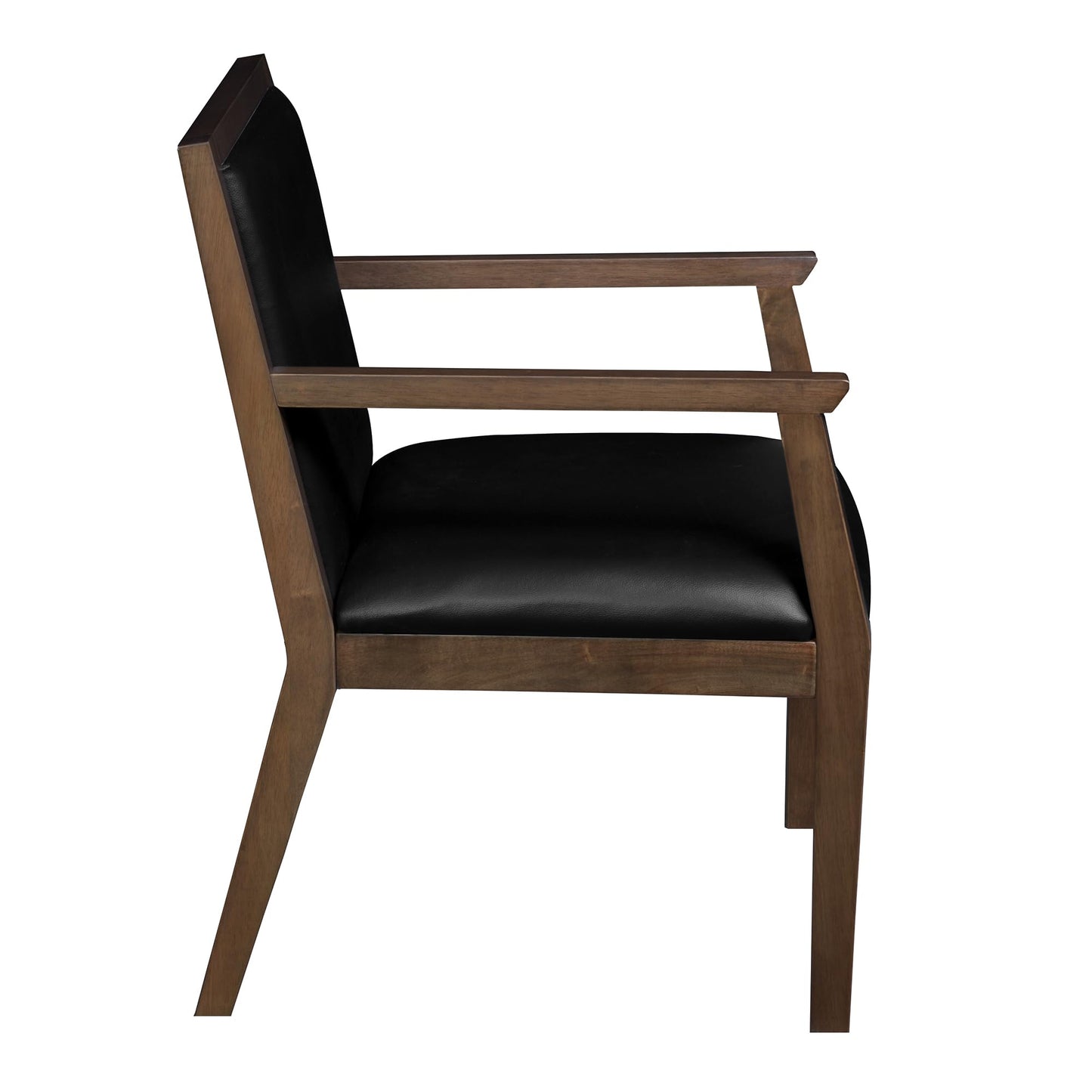 Romig Regent WallGuard Guest & Reception Waiting Room Wood Side Chair - Neo Walnut/Black Vinyl