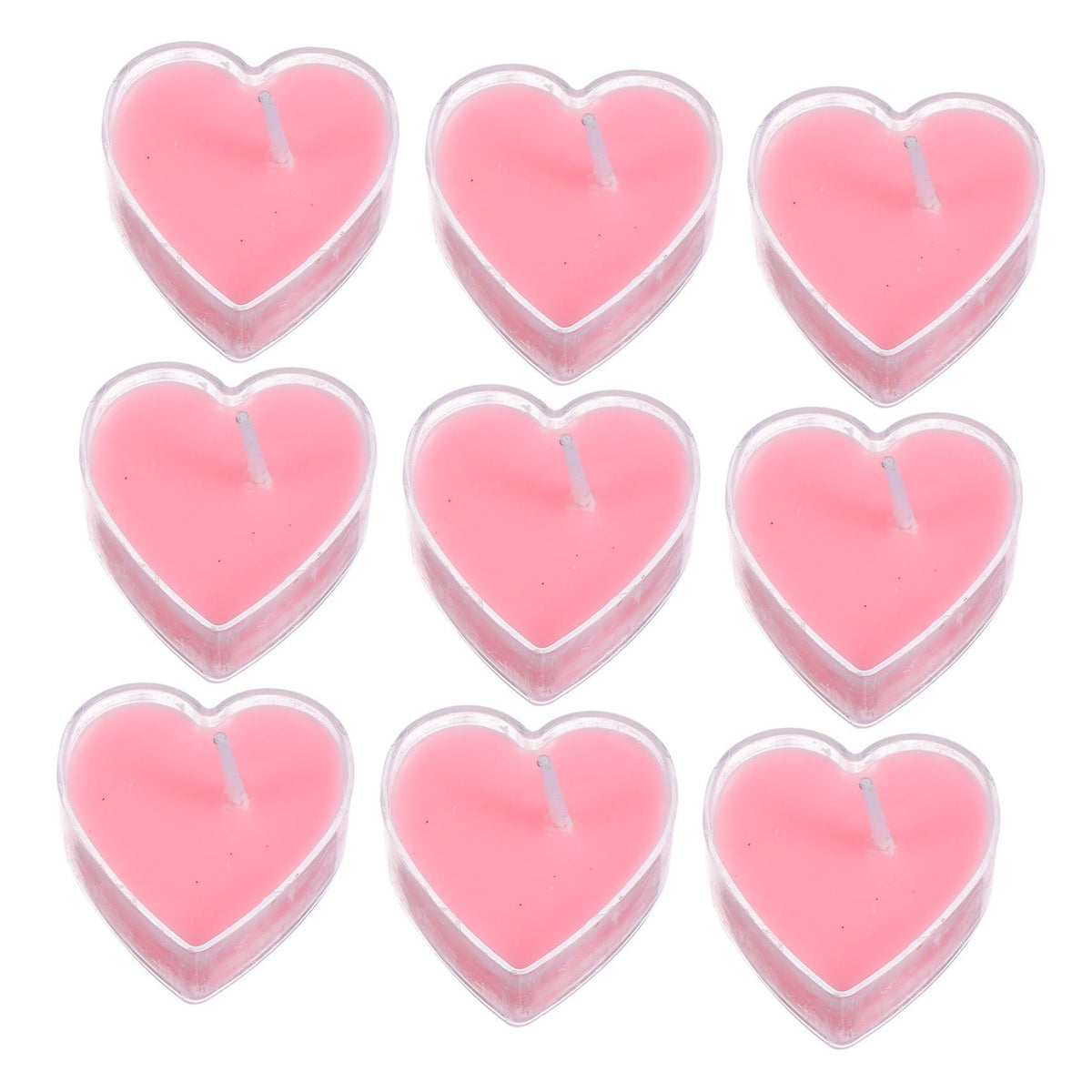 TOPPERFUN 9Pcs Heart Shaped Scented Tea Candles Smokeless Aromatherapy Wax for Home Wedding Decor Romantic Atmosphere Pink Rose Fragrance Eco Friendly Multi Use