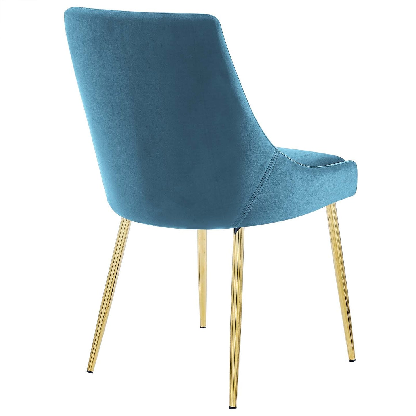 Viscount Performance Velvet Dining Chairs - Set of 2 in Gold Blue