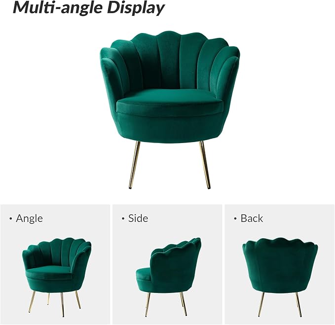 HULALA HOME Modern Velvet Accent Chairs Set of 2