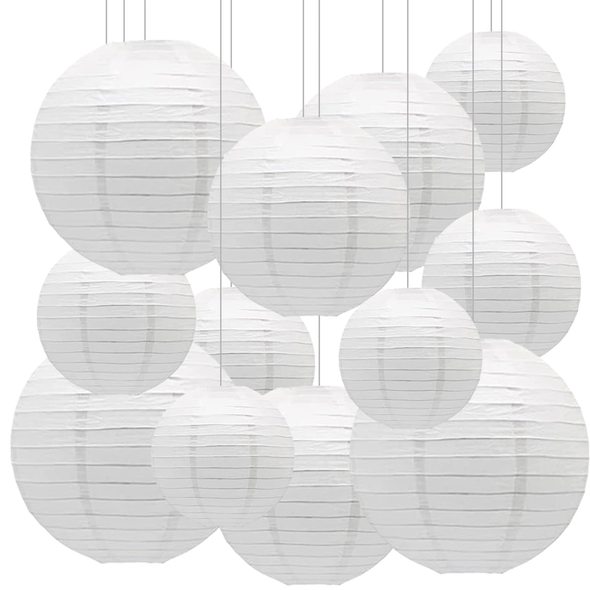 SIPRKAICT White Paper Lanterns Party Decorations,12pcs Hanging Paper Lantern for Engagement Bachelorette Wedding Baby Bridal Purple Birthday Decorations