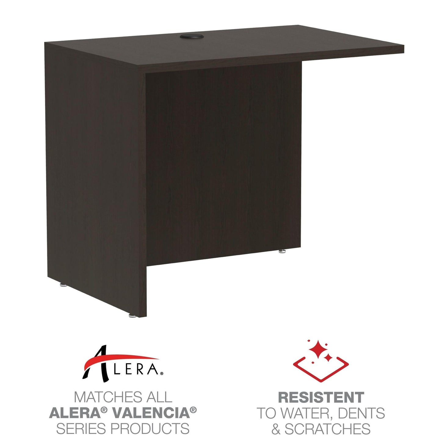 Alera Valencia Series Reversible Return/Bridge Shell, 35w x 23 5/8d x 29 1/2h, Espresso