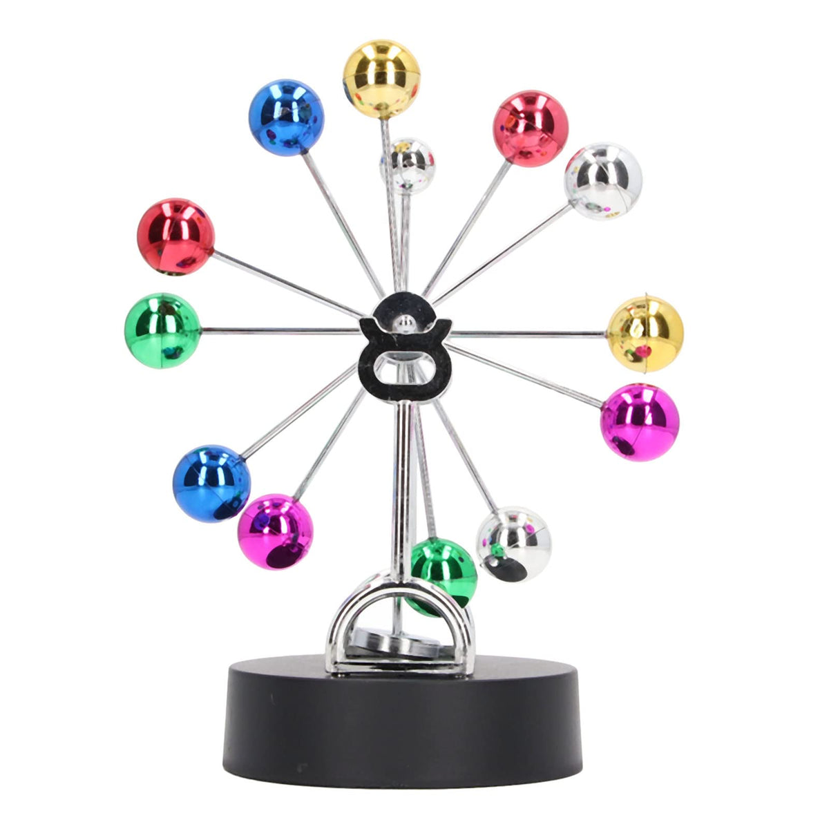 Fnskatzici Electronic Perpetual Motion Machine - Kinetic Art Ferris Wheel Desk - Physics Science Gadget for Office Decor & Stress Relief for Men, Adults(USB/Battery Powered)