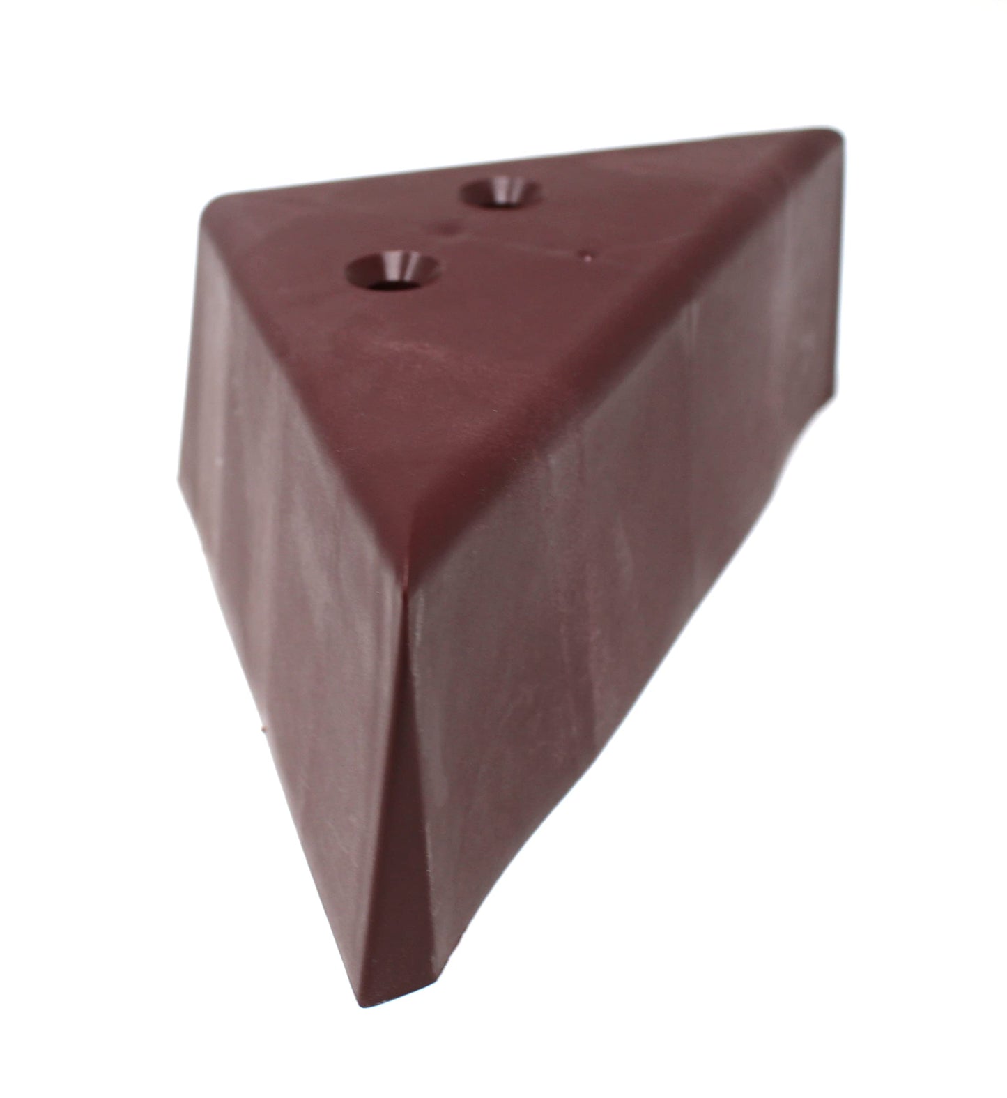 JSP Manufacturing 3" Triangle Plastic Furniture Brown Corner Legs - Sofa Couch Chair Ottoman (4 Legs)