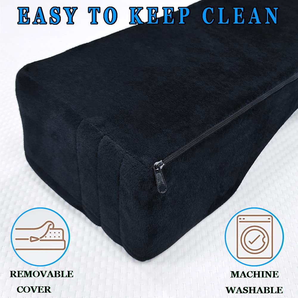 Puransen Eyelash Extension Pillow - Salon Memory Foam Neck Support with Velvet Cover, Portable Lash Technician Pillow for Professional Makeup Artists & Home Use (Black)