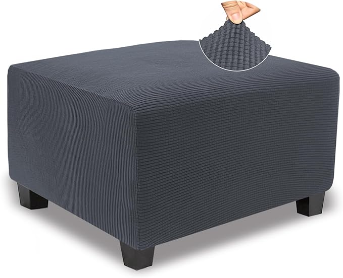 NeColorLife Stretch Ottoman Cover Square Oversized Soft Knitted Jacquard Thick