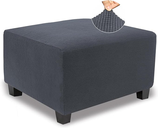 NeColorLife Stretch Ottoman Cover Square Oversized Soft Knitted Jacquard Thick