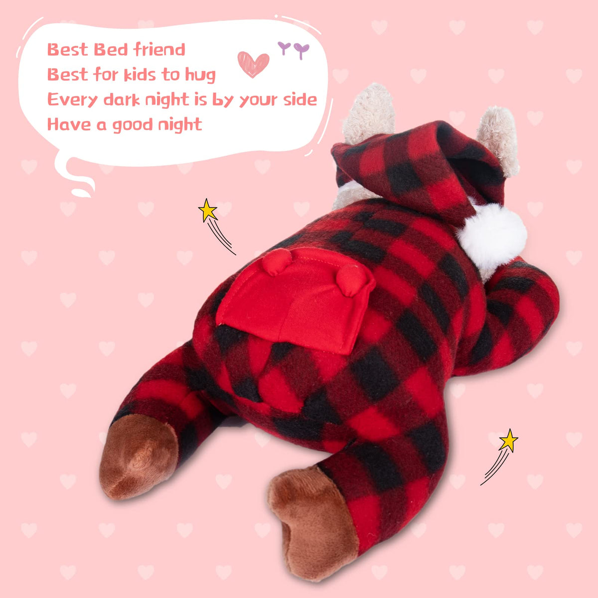 My OLi Alpaca Stuffed Animal 15in Plush Alpaca Toy Wearing Pajamas and Nightcaps Soft Hugging Pillow Bedtime Animal Birthday Gifts for Babies Kids Girls Boys