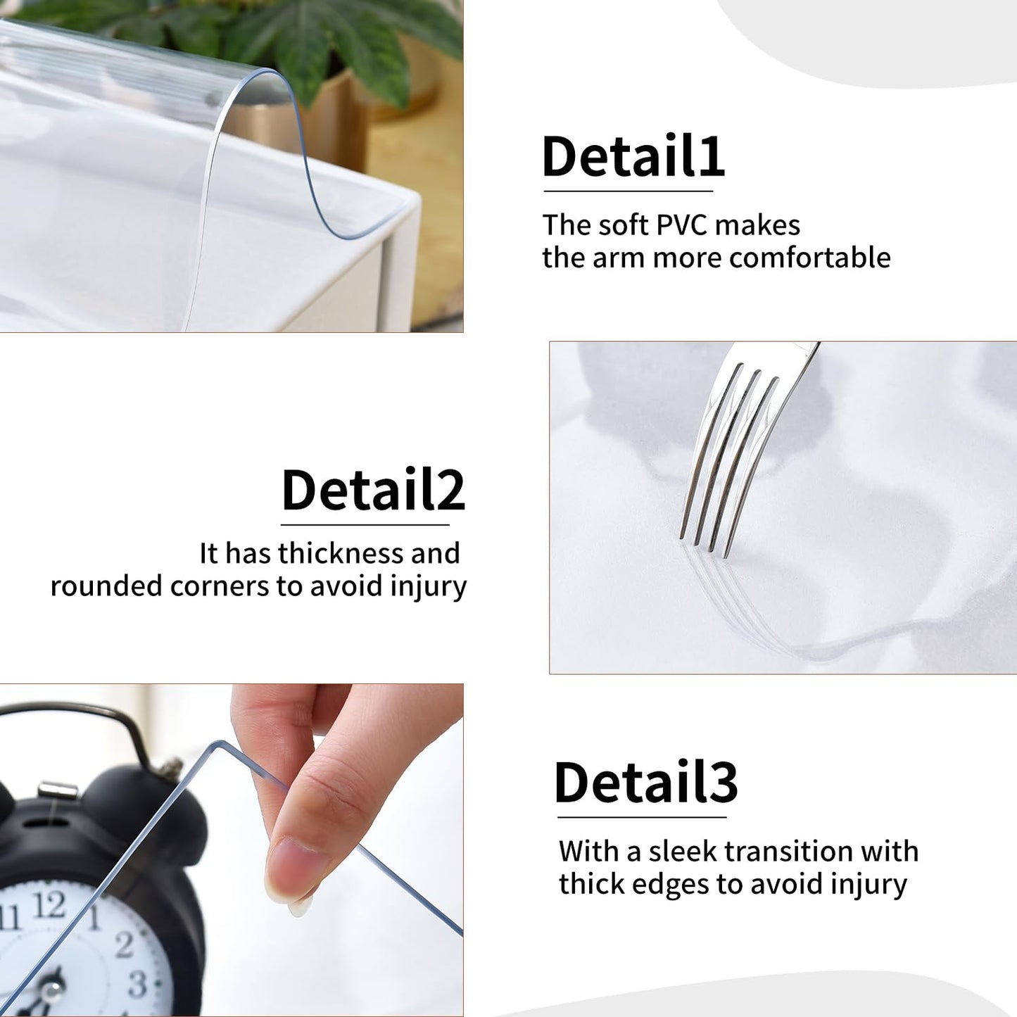LBJFYHJN Clear Desk Mat, Non-Slip PVC Desk Protector Mat with Round Edge, Heat Resistant & Waterproof Clear Desk Writing Mat for Home and Office (27.6''*15.7'')