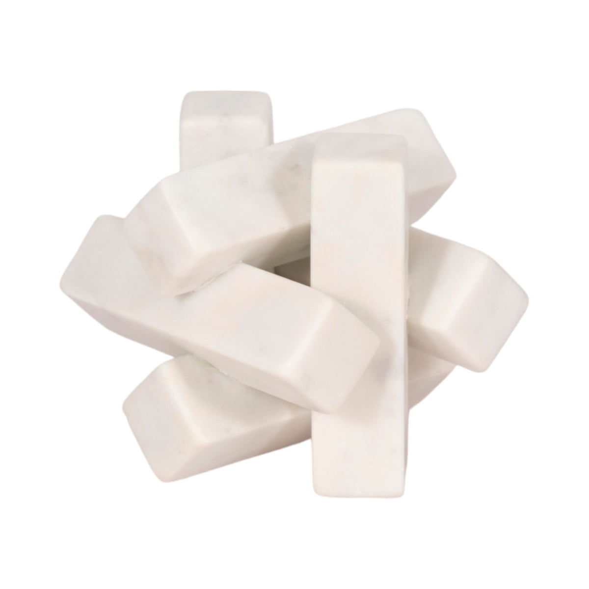 Sagebrook Home 4-Inch White Marble Geometric Orb