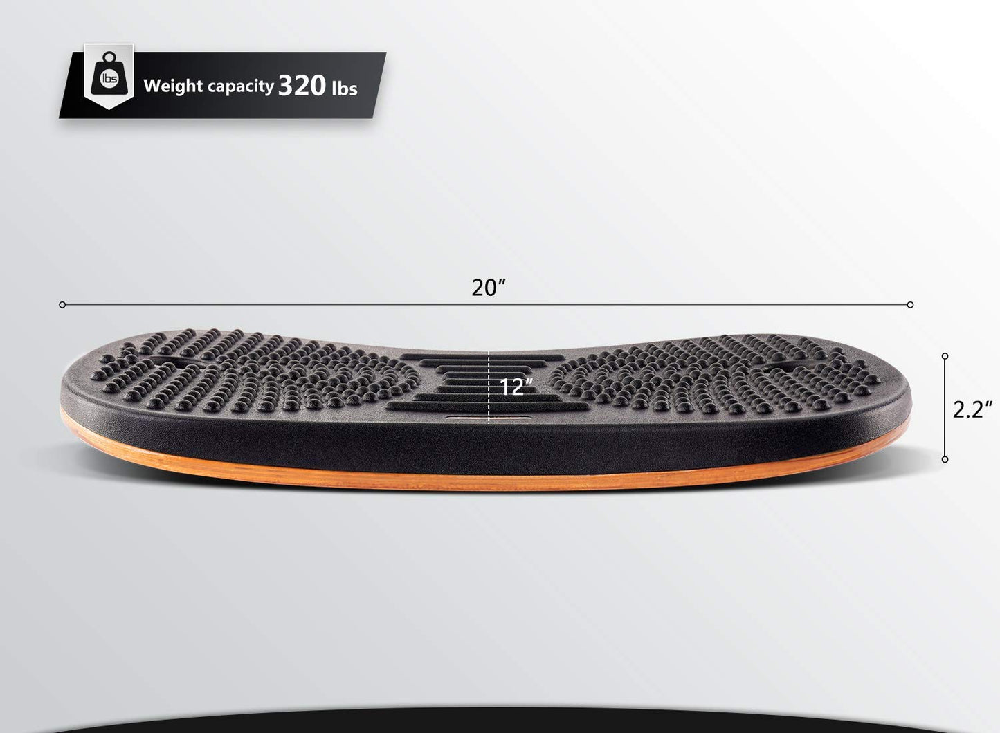 FEZIBO Standing Desk Mat Balance Board, Anti Fatigue Mat Standing Desk Office, Wobble Board with Ergonomic Design, Obsidian Black