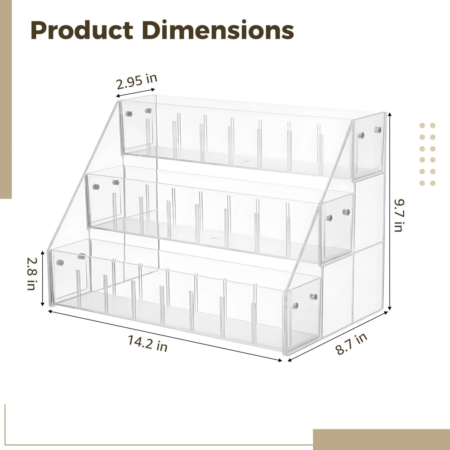 TIMCORR Acrylic Tabletop Bookshelf Display, 3 Tier Small Portable Clear Desktop Book Display Rack for Magazines Cards & Brochures, Space-Saving Book Organizer Storage Rack, 14.2 x 8.7 x 9.7 Inches