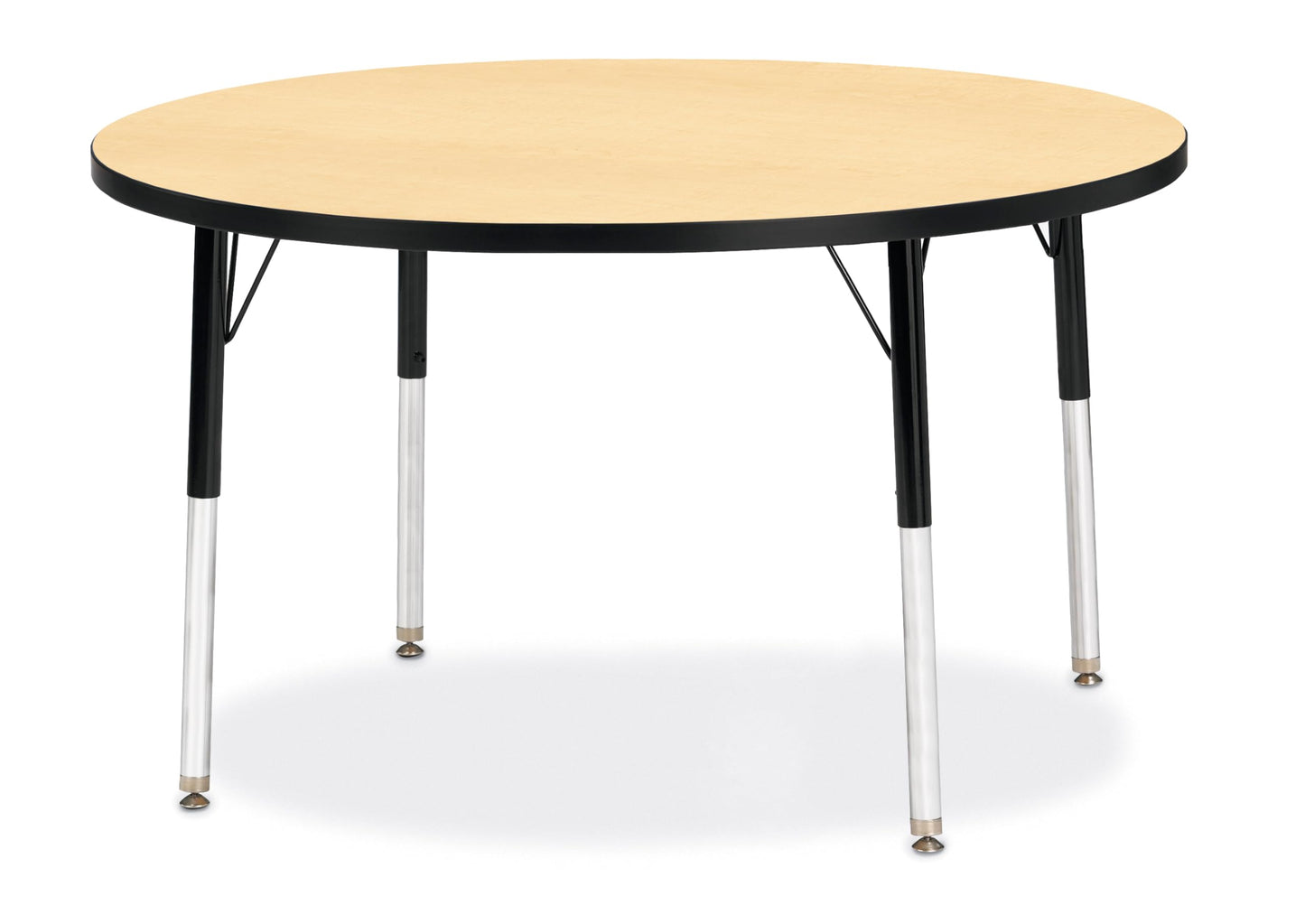 Jonti-Craft Berries 6468JCE011 Round Activity Table, E-Height (15"-24" Adjustable Height), 42" Diameter, Maple/Black/Black