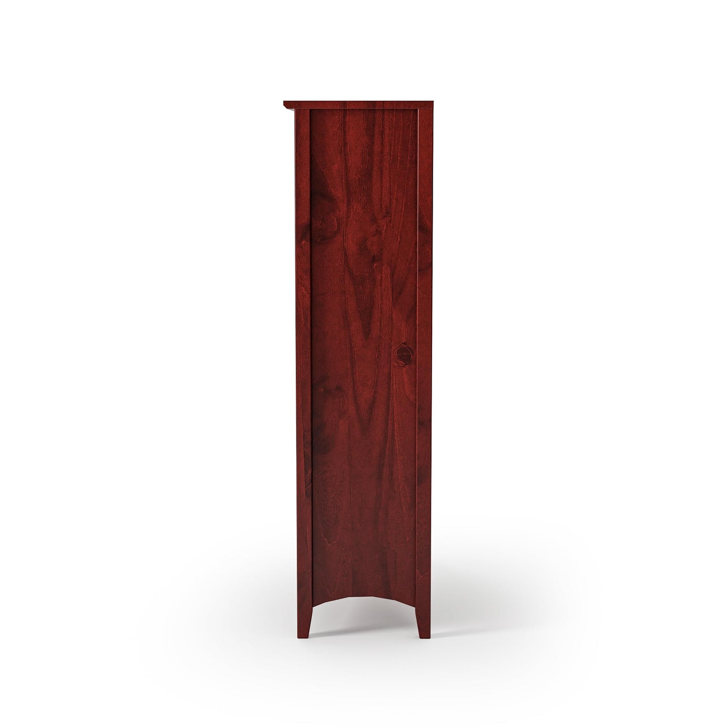 Camaflexi Shaker Style 4 Shelf Bookcase/Solid Wood / 48" High/Adjustable Shelving/Closed Back/Display Bookshelf for Living Room, Bedroom, Home and Office, Red Garnet Stain