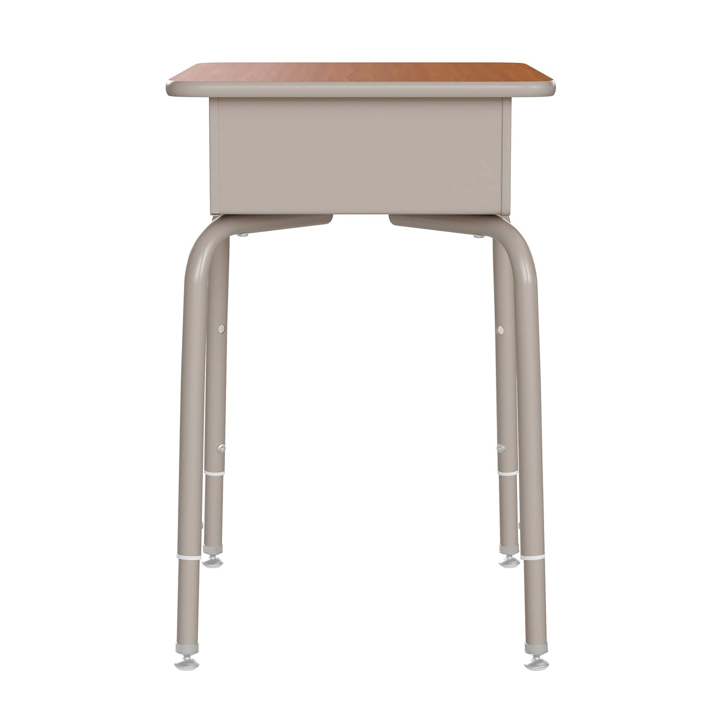 Flash Furniture Billie Student Desk - Walnut Open Front School Desk - Silver Metal Frame - 24"W x 18"D Adjustable Height, Durable for School or Remote Learning