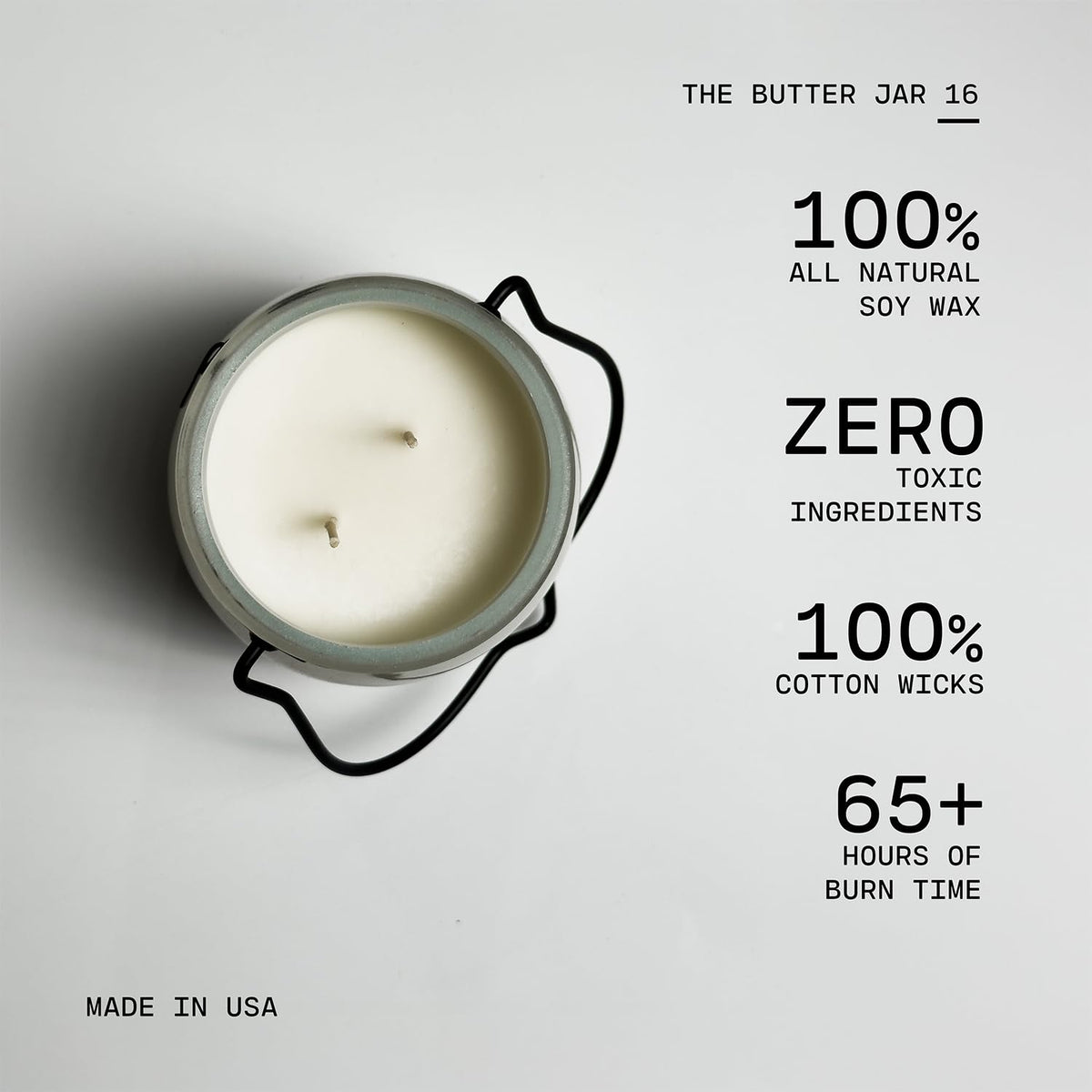 Milkhouse Candle Company Very Vanilla Soy Candle - Buttery | Vanilla | Cream Scented - 16 oz Butter Jar with Lid, 65+ Hour Burn Time, Made in the USA