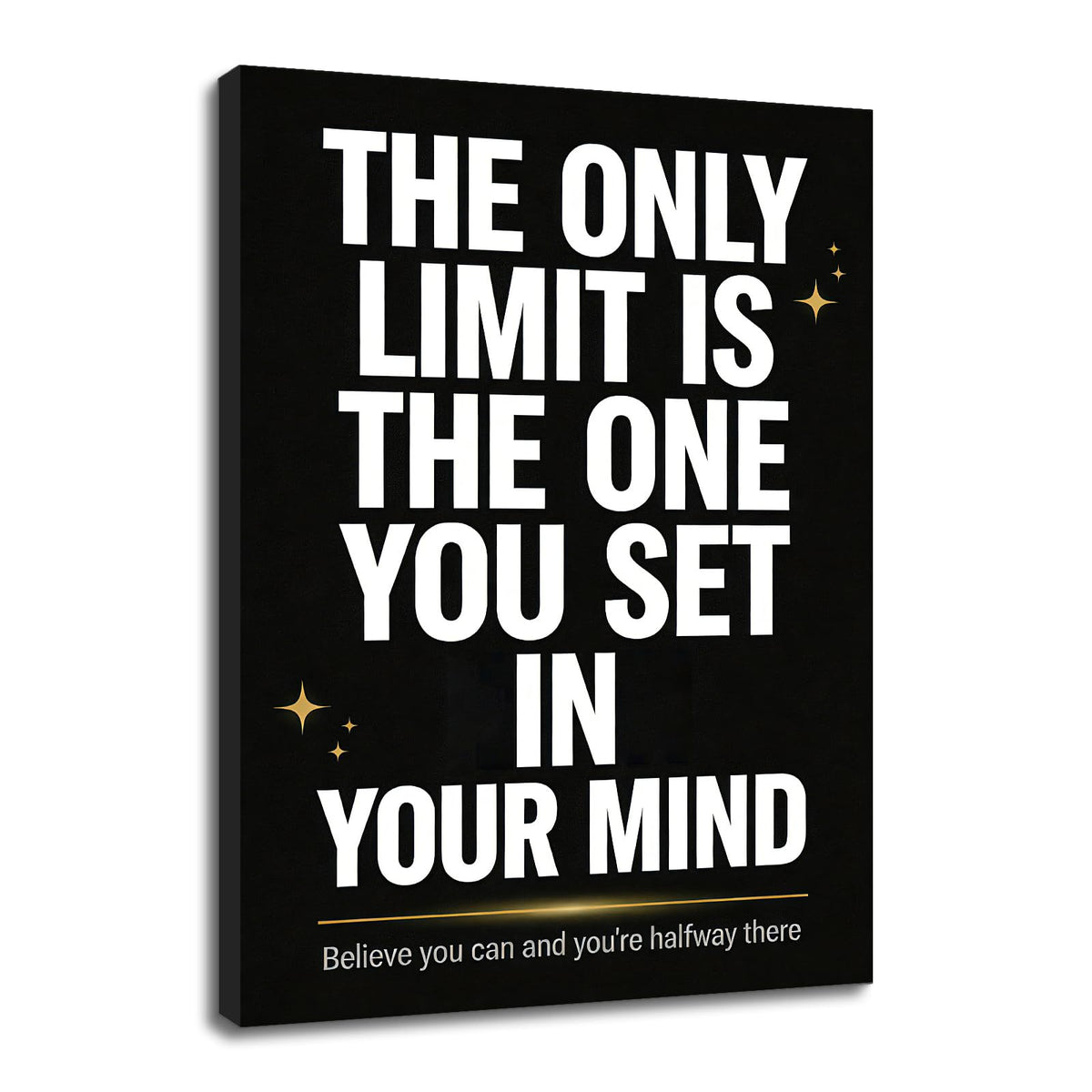 YSPCSUN Inspirational Wall Decor The Only Limit is Your Mind Positive Quotes Office Wall Art Canvas Print Framed Motivational Posters for Entrepreneurs Study Room Gym Fitness Decor, 24x18 Inch