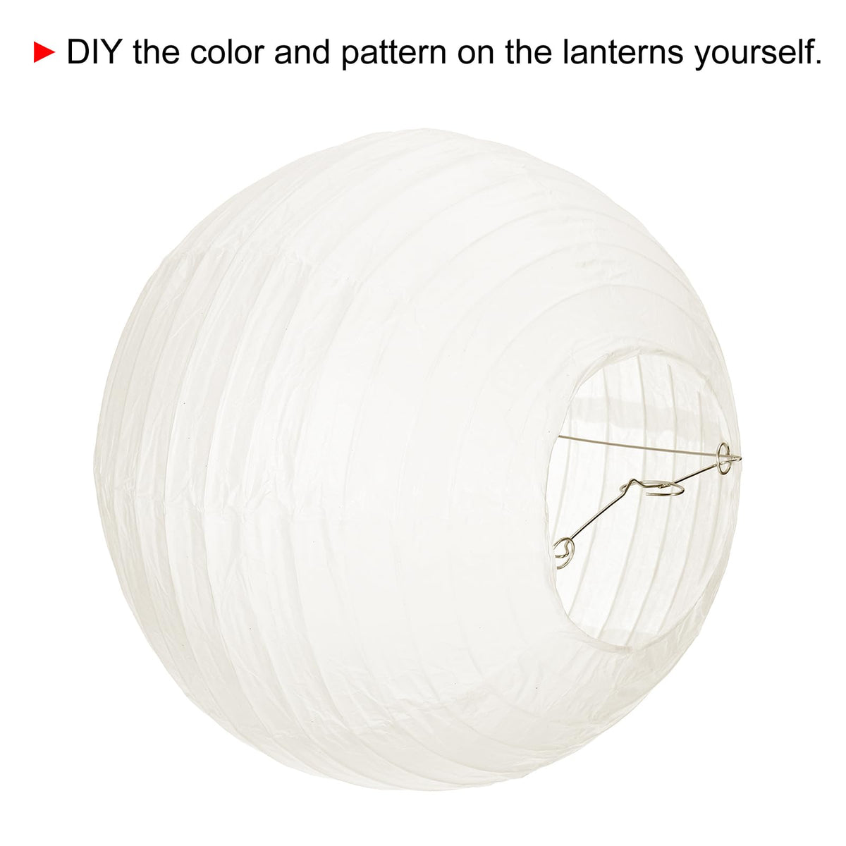 PATIKIL 10" Paper Lanterns, 5 Pcs Round Hanging Chinese/Japanese Lantern Decoration for Home Birthday Party Wedding Christmas Classroom Decor, Cream