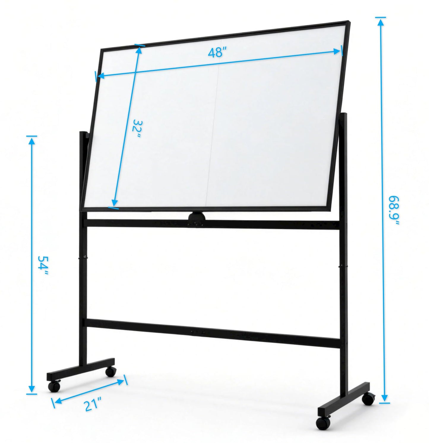 A AIRLLEN Large White Board 32x48 Inches - Mobile Rolling White Board on Wheels, Dry Erase Display for Home, Office, School