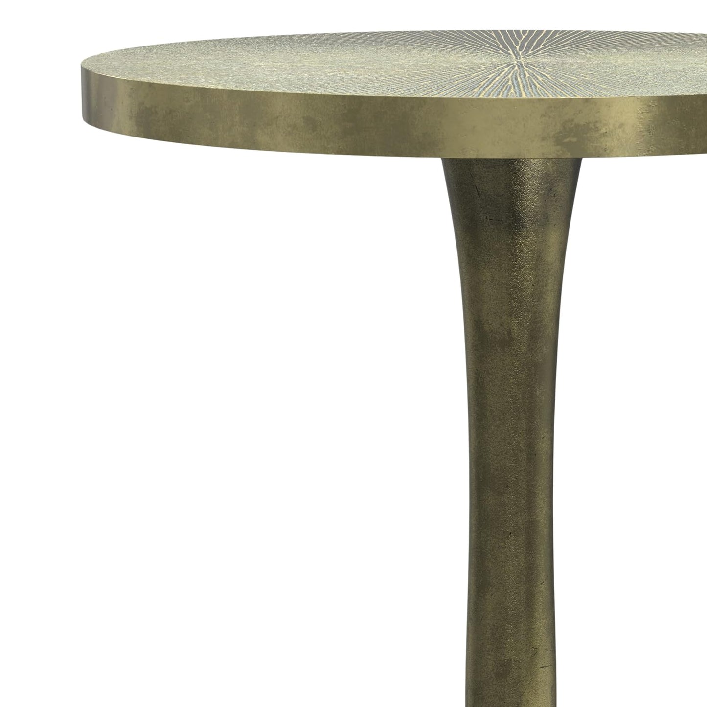 SIMPLIHOME Amalie Metal Side Table in Green Patina, 16-inch Round, 23.5-inch Tall, Vintage-Inspired Cast Aluminum Accent Table for Living Room
