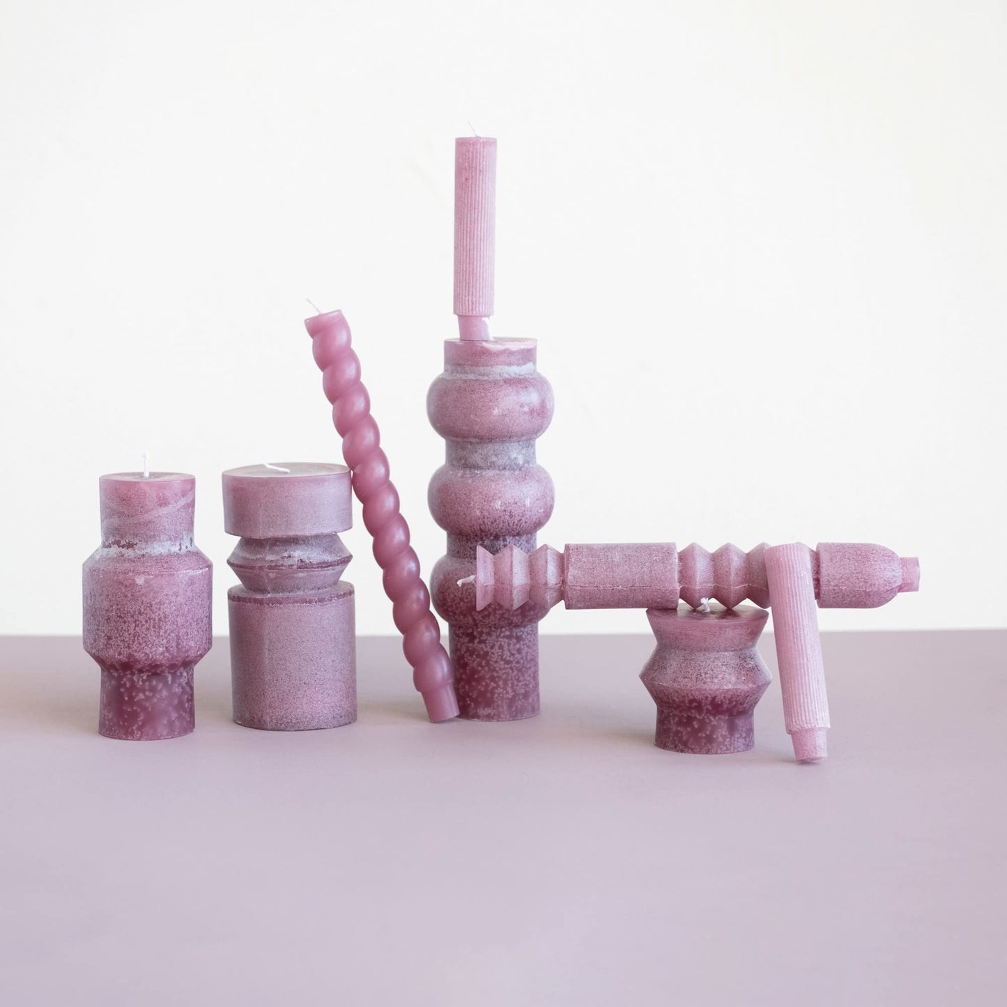 Creative Co-Op Unscented Totem Pillar, Pinot Candles, 3" L x 3" W x 6" H, Purple