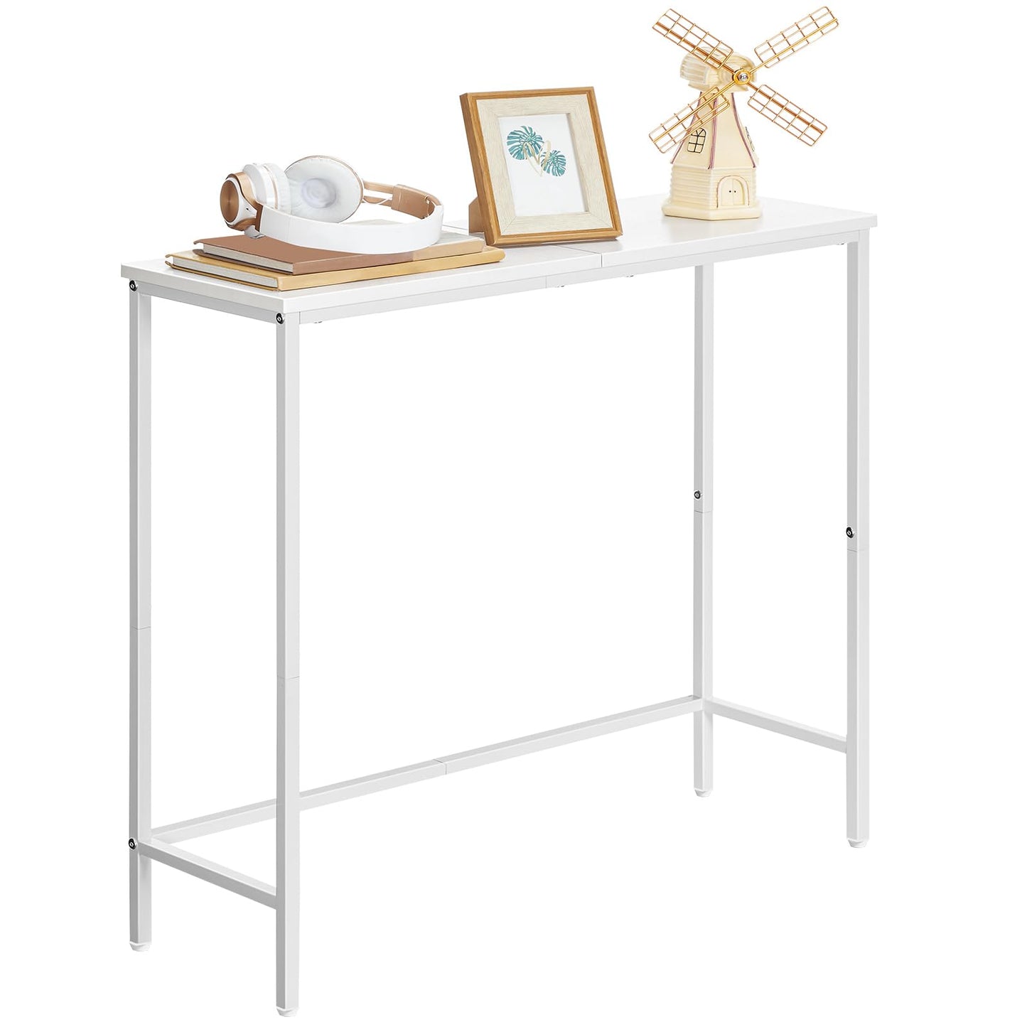 HOOBRO Narrow Console Table, 29.5" Small Entryway Table, Thin Sofa Table, Side Table, Display Table, for Hallway, Bedroom, Living Room, Foyer, White WW75XG01