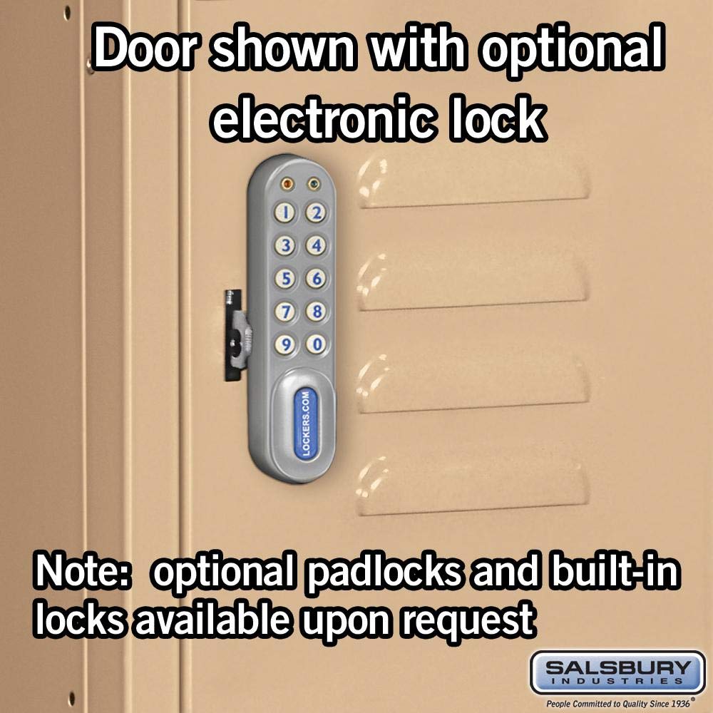 Salsbury Industries 65152TN-U Five Tier Box Style 12-Inch Wide 5-Feet High 12-Inch Deep Unassembled Standard Metal Locker, Tan Brown