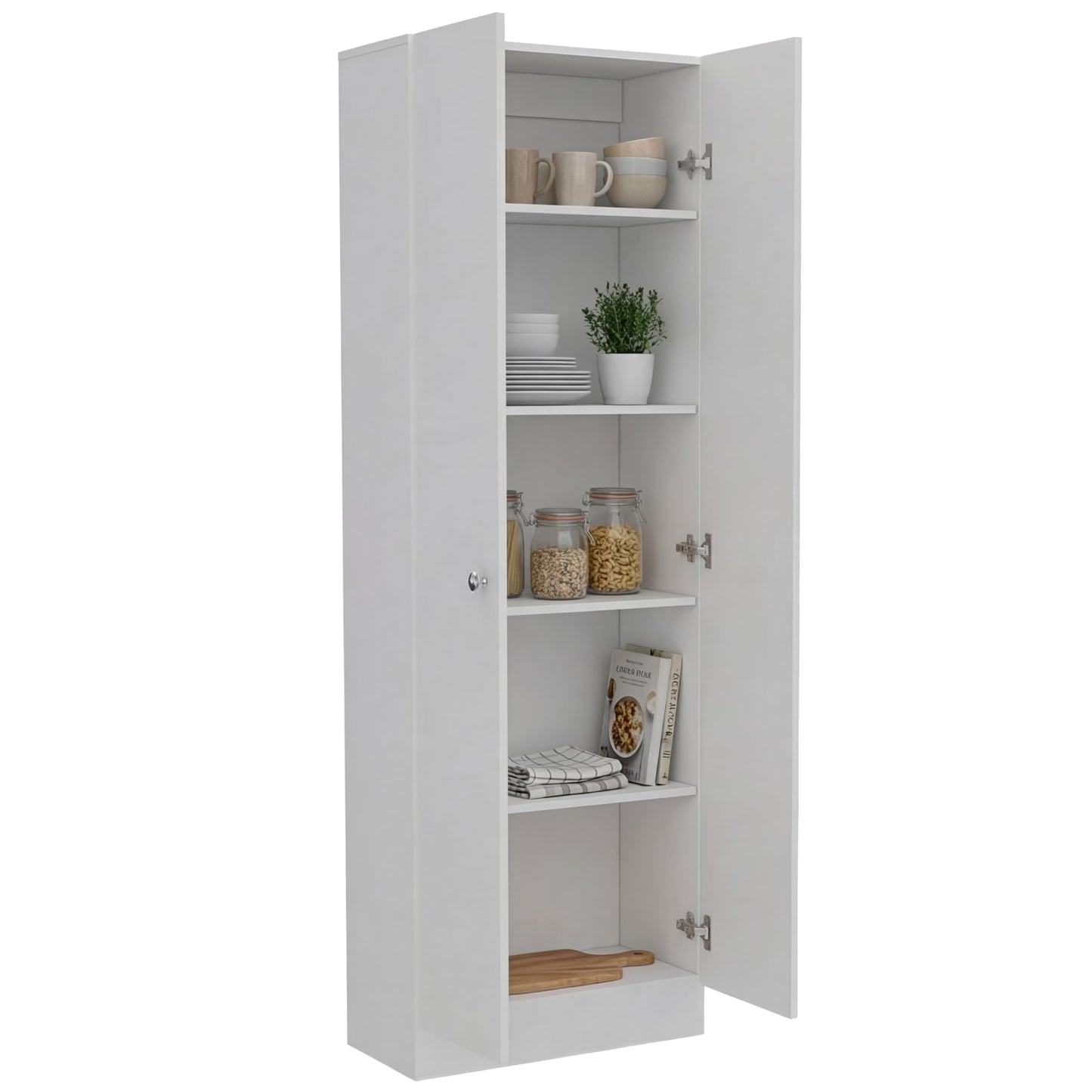 Tuhome Lambardi Tall Pantry Cabinet, 71.1" Freestanding Kitchen Pantry Storage Cabinet with 2 Doors and 4 Adjustable Shelves, Engineered Wood Pantry Organizers and Storage, Slim 11.8" Depth