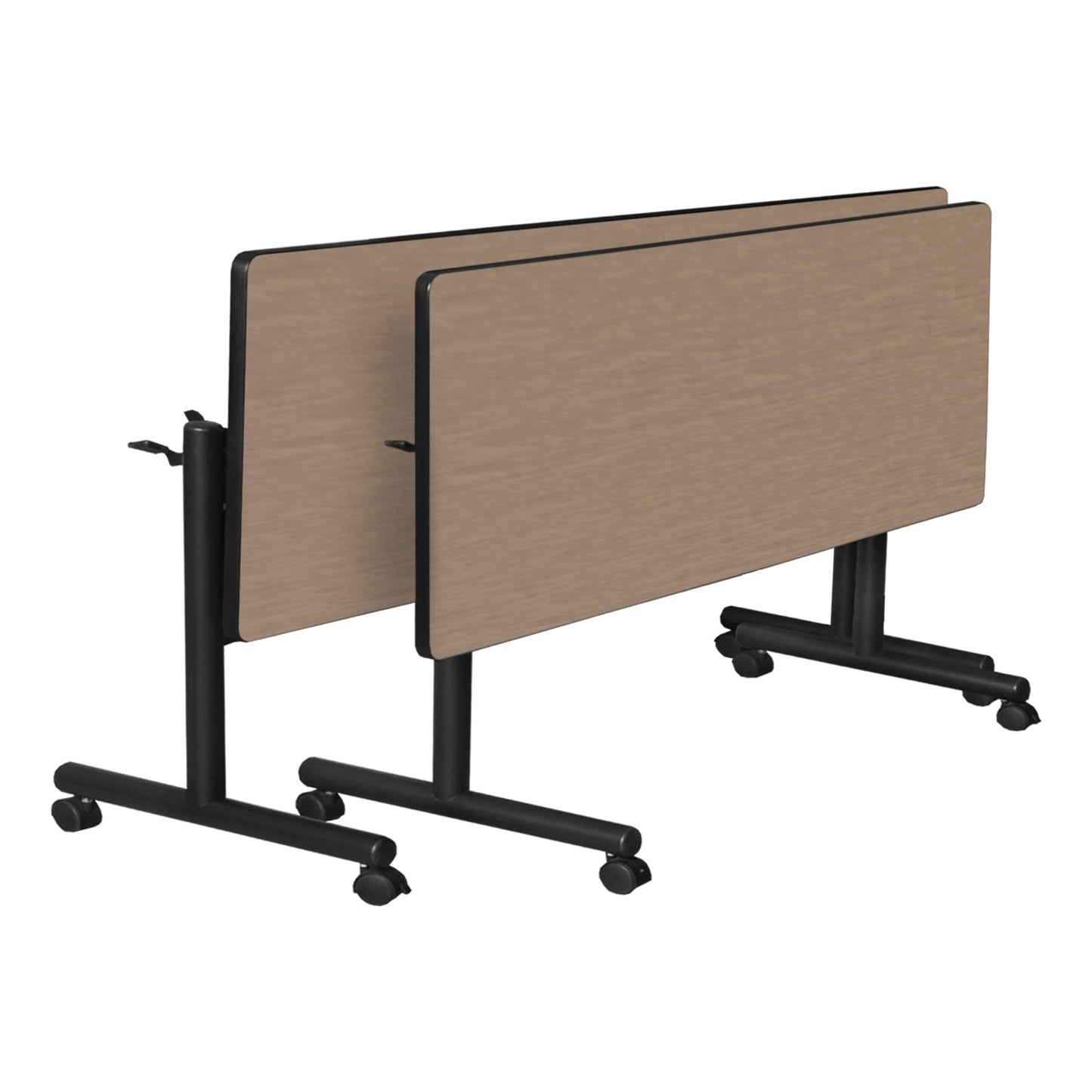 Regency Kobe 72 x 24 in. Flip-Top Training Nesting Table with Modesty Panel- Noble Oak