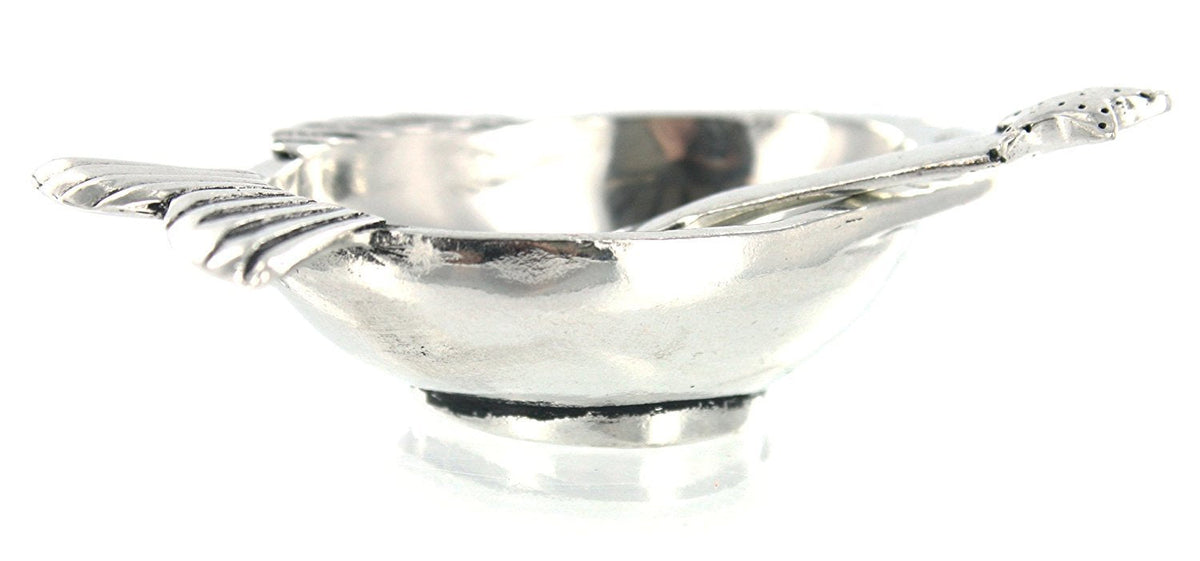 Basic Spirit Fish Salt Cellar w/Spoon Handcrafted Pewter Home Lead-Free SD-9