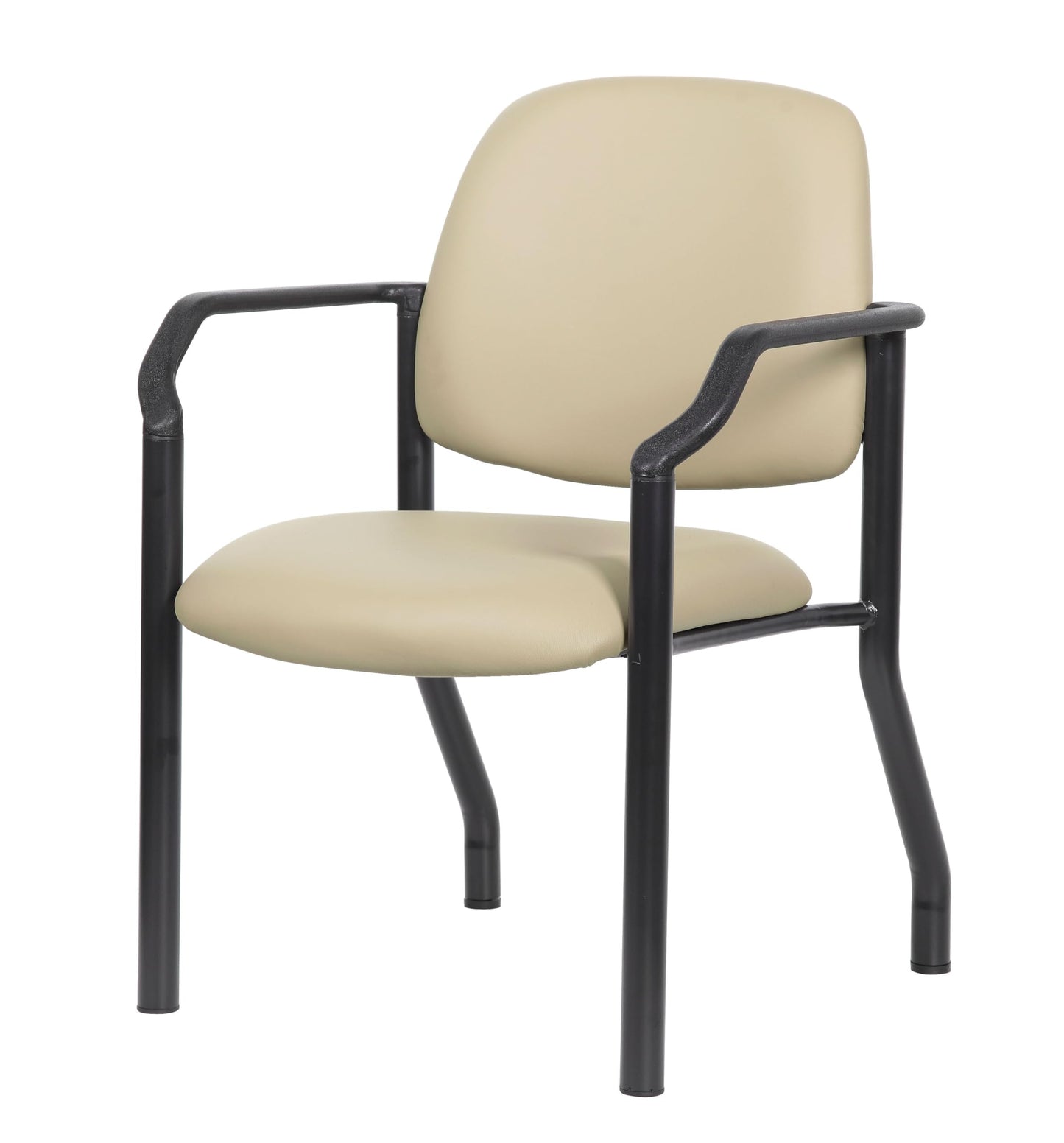 Boss Office Products Guest Chair, Vinyl, 300 lb. Weight Capacity, Beige