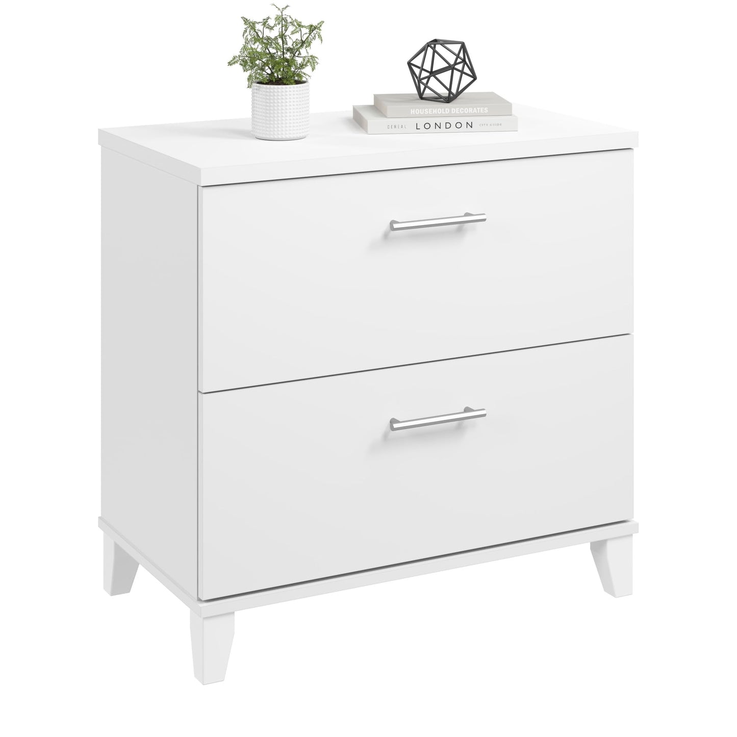 Bush Home 2 Drawer Lateral File Cabinet, Letter and Legal-Size Document Storage for Home or Professional Office, Somerset Collection, White
