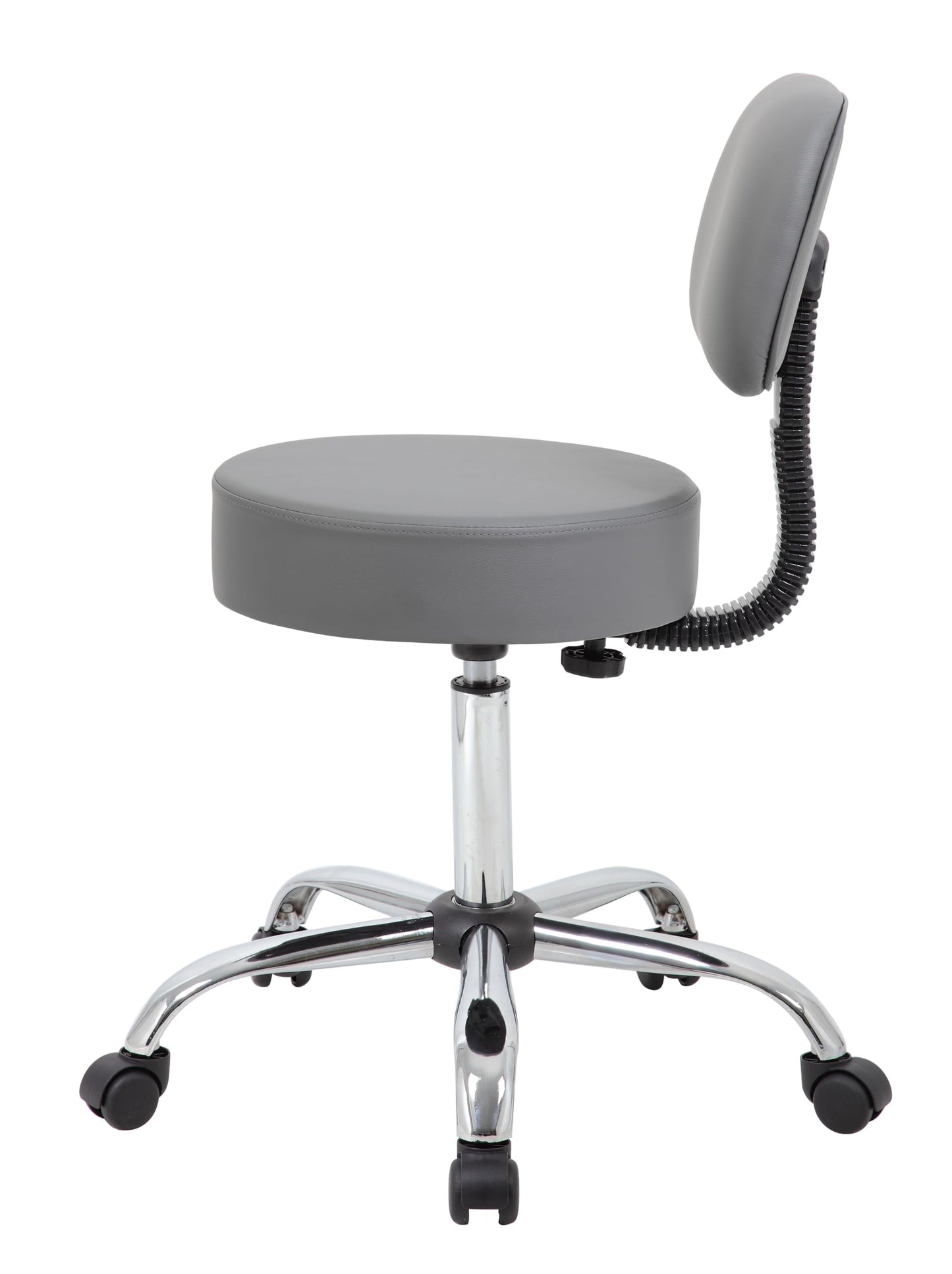 Boss Office Products Be Well Medical Spa Professional Adjustable Drafting Stool with Back, Grey (B245-GY)