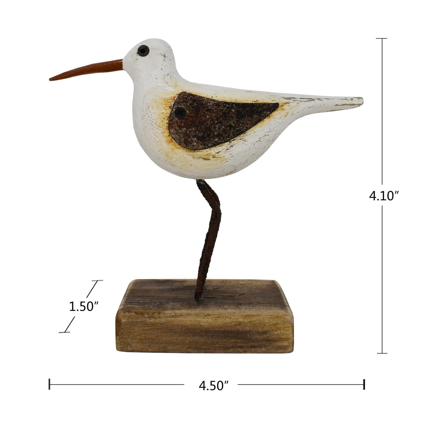 Morning View Wooden Sea Birds Decor Wood Seagull Statue Bird Figurines Seabird Statue Standing Seagulls Decorations Coastal Sculpture Nautical Beach Ocean Home Table Garden Yard Lawn Outdoor 4.1 Inch