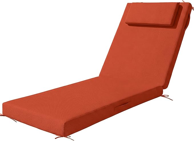 Outdoor Chaise Lounge Cushions, 71x21 Inch Olefin Water & Fade Resistant Pool