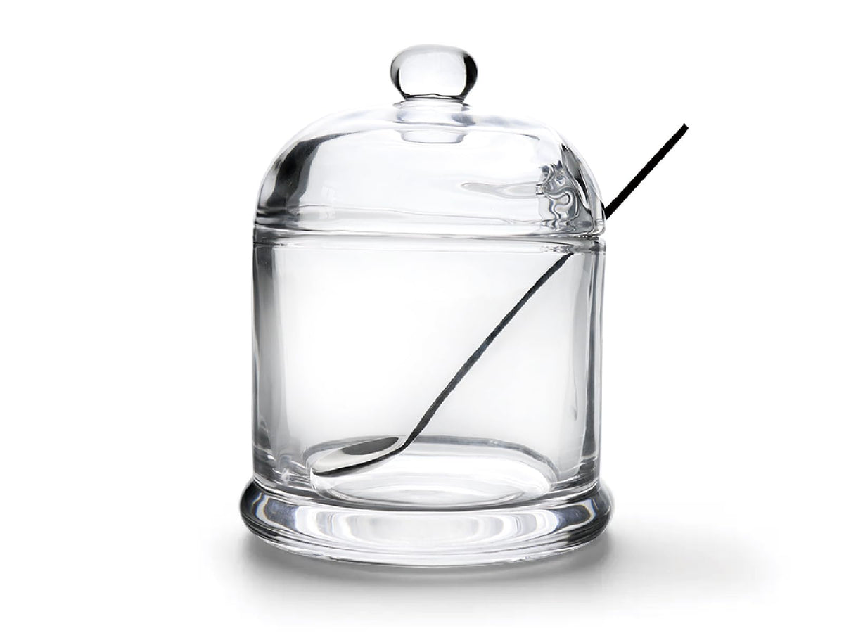 HillSpring Thick Glass Salt Cellar with Stainless Steel Spoon, Clear Container for Kosher, Sea, Himalayan Salt, Sugar, Pepper, Heavyweight Spices Jar, 10 oz (1, Transparent, Medium)