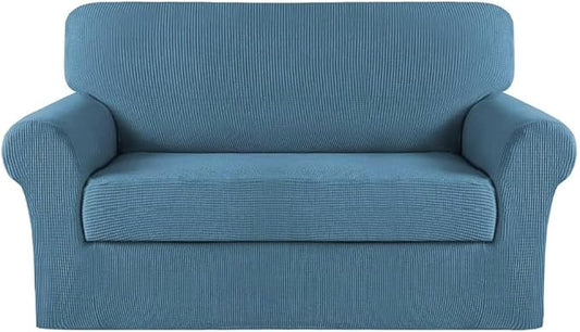 Turquoize Stretch Sofa Slipcover 2 Pieces Sofa Cover Couch Cover